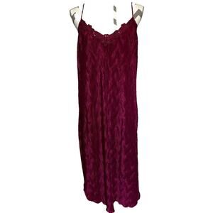 Dentelle Lingerie Pajama Chemise Slip Dress Nightgown Medium Lace Burgundy